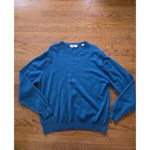 Harry Vardon Mens 100% Cashmere Crewneck Knit Sweater Teal Size Large